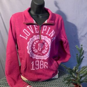 Pink half zip top